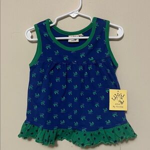NWT- Blue and Green Whale Print Kids Tank Top
